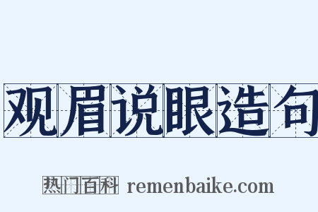观眉说眼造句是什么意思的图片